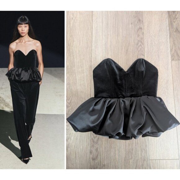 NEW Zara | ZW Velvet Corset Top - Picture 1 of 13